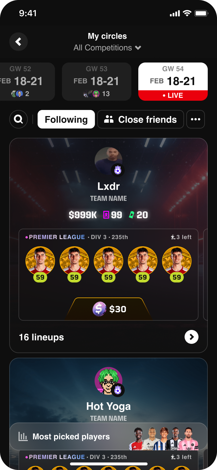 iOS Friends Lineup 1